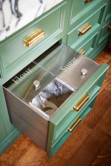 Custom stainless steel drawer bins