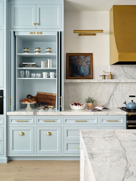Cabinet pocket doors retracted